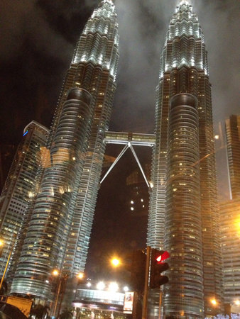Rainy view of KLCC towers 