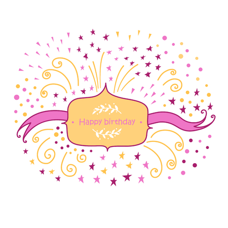 Set of birthday party elements. Vector illustration.のイラスト素材