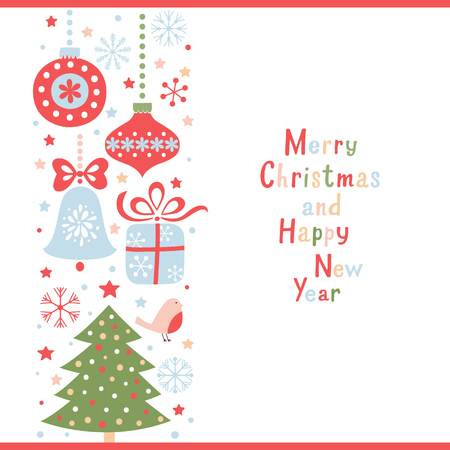 Christmas greeting card. Vector set of Christmas elements.のイラスト素材