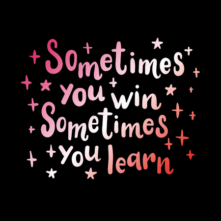 Postcard or poster with hand drawn lettering. Handwritten decorative illustration. Greeting card with inspirational inscription.のイラスト素材