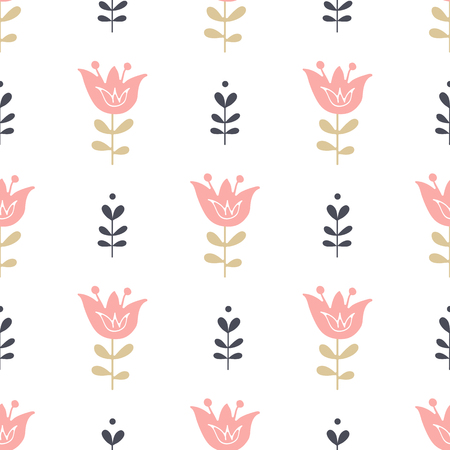 Seamless pattern with flowers. Vector floral background.のイラスト素材