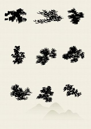 Traditional Chinese Painting illustrationのイラスト素材