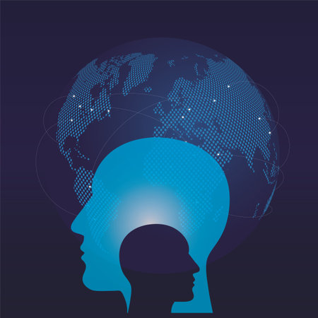 Strong AI,Quantum computer, singularity, transistor, network world, blockchainのイラスト素材