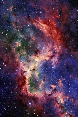 Star field in space a nebulae and a gas congestion.の素材