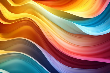 abstract background with smooth lines in yellow, orange and blue colorsの素材