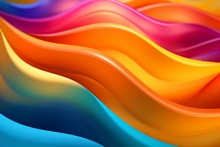 abstract colorful background with wavy lines. 3d render illustrationの素材