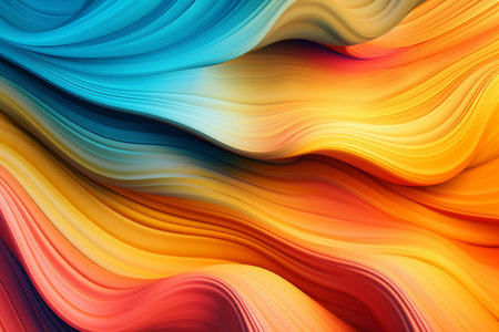 abstract background with smooth lines in orange, yellow and red colorsの素材