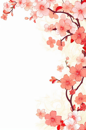 cherry blossom background with place for your text, vector illustrationの素材