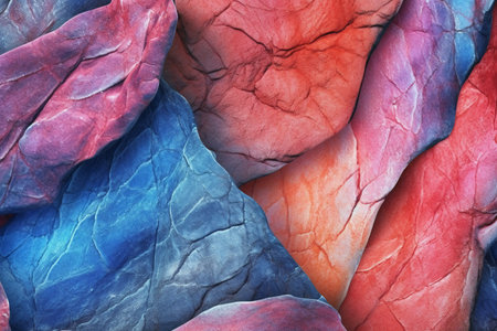 Colorful abstract background of wrinkled paper, close-up.の素材