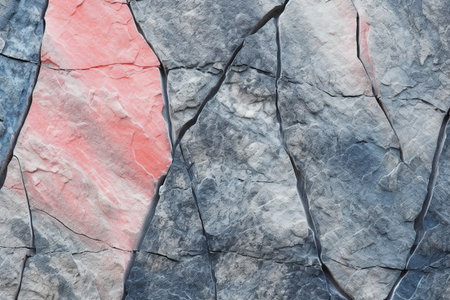 Texture of stone with red and blue veins. Abstract background for design.の素材
