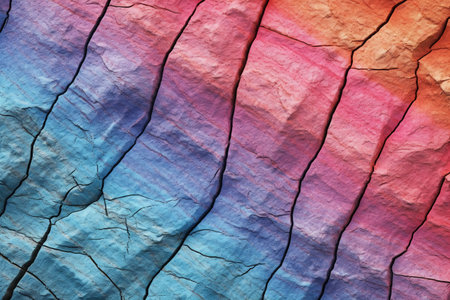 Abstract background of multi-colored layers of rock, close-upの素材