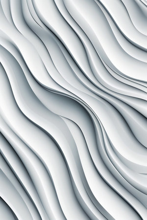 White wavy background. 3d rendering, 3d illustration.の素材