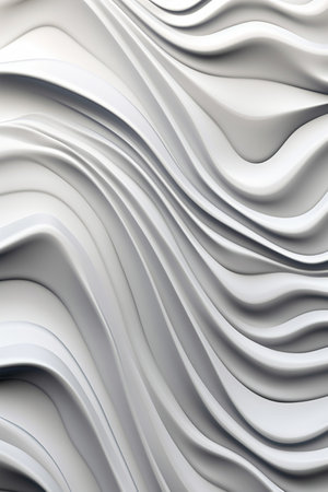 White abstract background with smooth lines. 3d rendering, 3d illustration.の素材