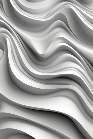 3d rendering. Abstract wavy background in black and white colorsの素材
