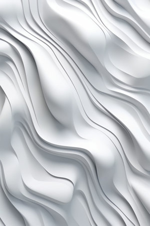 White abstract background with smooth lines. 3d rendering, 3d illustration.の素材