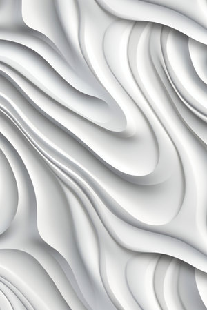 White abstract wavy background. 3d rendering, 3d illustration.の素材