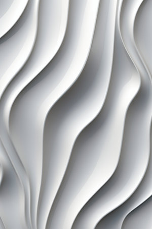 White abstract wavy background. 3d rendering, 3d illustration.の素材