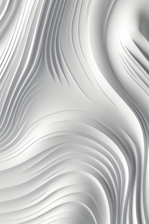3d rendering, abstract background with wavy lines in white colorsの素材