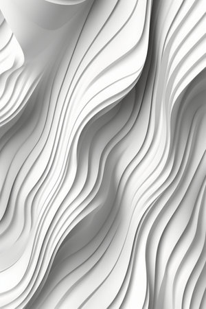 3d rendering. Abstract white wavy background. Futuristic technology style.の素材