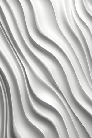 White abstract background with smooth wavy lines. 3d render illustrationの素材