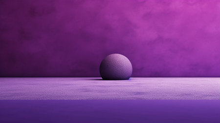 Purple abstract background with a sphere. 3D render illustration.の素材
