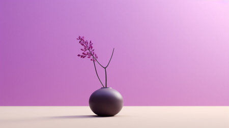 Vase with lavender on the table. 3d render.の素材
