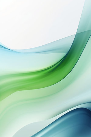 abstract background with smooth lines in green and blue colors, vector illustrationの素材