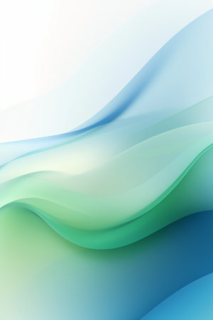 Abstract background with blue and green wavy lines. Vector illustration.の素材