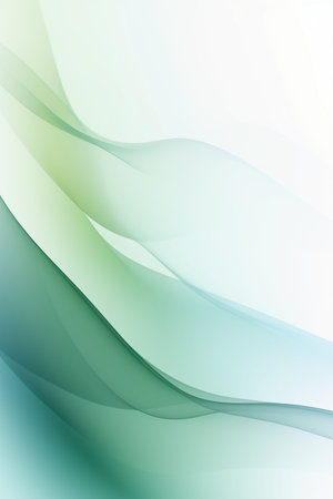 abstract green background with smooth lines, futuristic wavy vector illustrationの素材