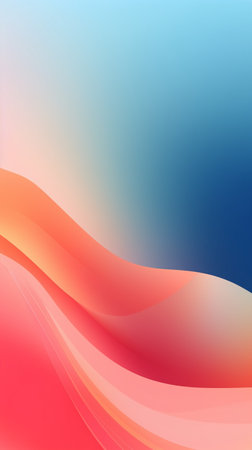 abstract background with smooth wavy lines in orange and blue colorsの素材
