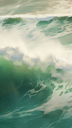 Ocean wave background. Close-up view of the ocean wave.の素材