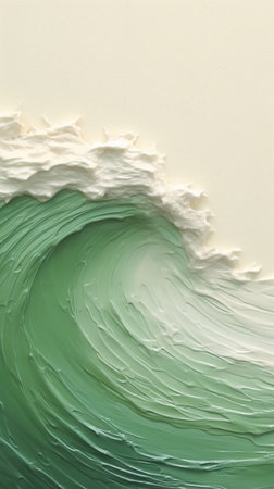 abstract background of green and white paint on the wall close upの素材