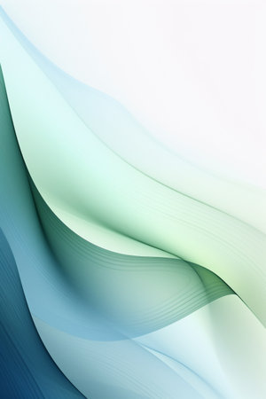 abstract background with smooth lines in green and turquoise colorsの素材