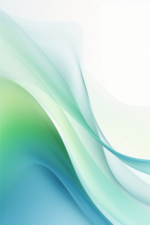 Abstract background with blue and green wavy lines. Vector illustration.の素材