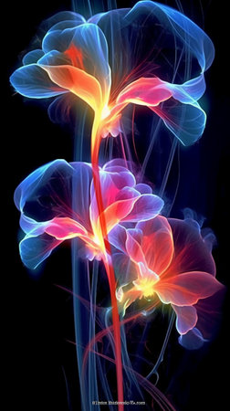 Digital illustration of flower in color background.の素材