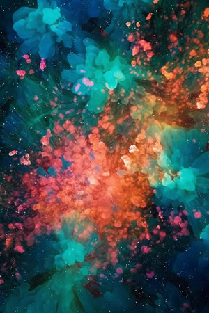 Abstract watercolor background. Digital art painting. Colorful texture.の素材