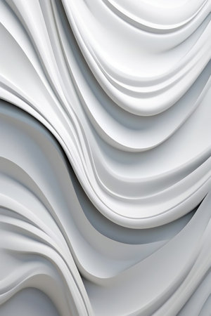 abstract white background with smooth lines and waves, 3d renderの素材