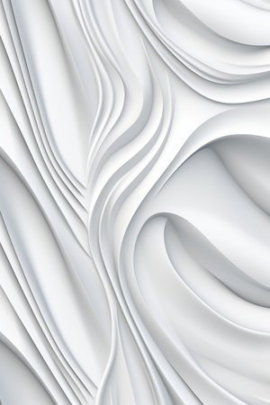 White abstract wavy background. 3d rendering, 3d illustration.の素材