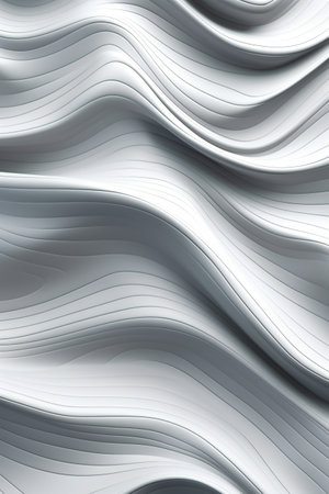 Abstract wavy background with smooth lines in gray colors. Vector illustrationの素材