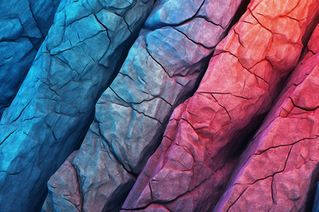 Abstract background of blue and pink layers of stone. 3D renderingの素材
