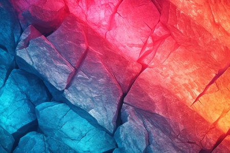 abstract background of blue and red rock in the ice cave.の素材
