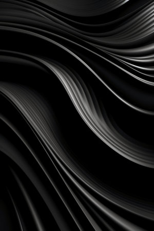 Abstract black wavy background. 3d rendering, 3d illustration.の素材