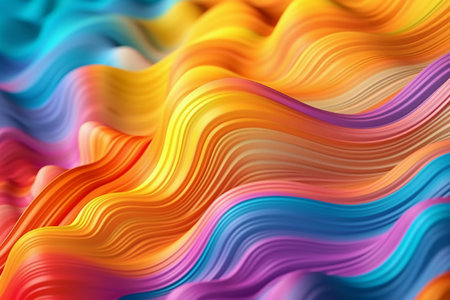 abstract colorful background with smooth wavy lines, 3d renderingの素材