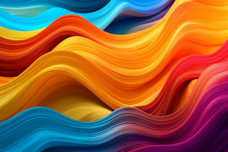 abstract colorful background with smooth wavy lines. 3d render illustrationの素材