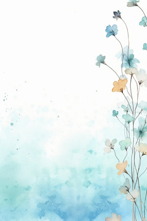 Watercolor flowers background. Hand painted watercolor illustration for your design.の素材