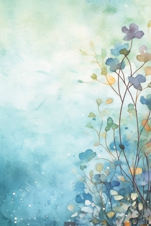 Watercolor painting of flowers on watercolor background. Spring concept.の素材