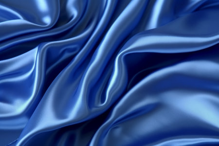 Smooth elegant blue silk or satin texture can use as backgroundの素材