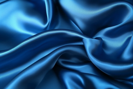 Smooth elegant blue silk or satin texture can use as backgroundの素材