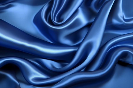Smooth elegant blue silk or satin texture can use as backgroundの素材