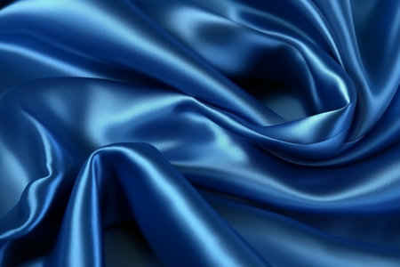 Smooth elegant blue silk or satin texture can use as backgroundの素材